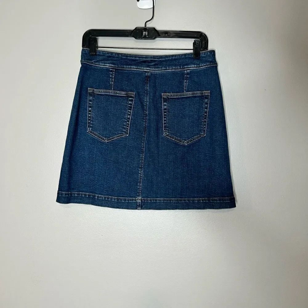 Loft Denim Button Front Mini Skirt - Picture 4 of 4